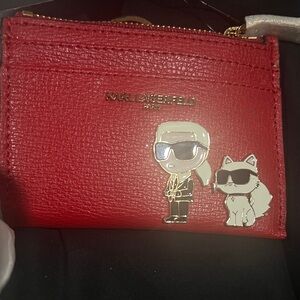 Karl Lagerfeld Red Key & Card Holder